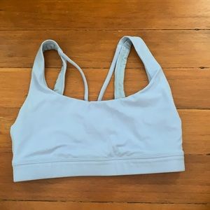 Athleta women’s sports bra in periwinkle color.